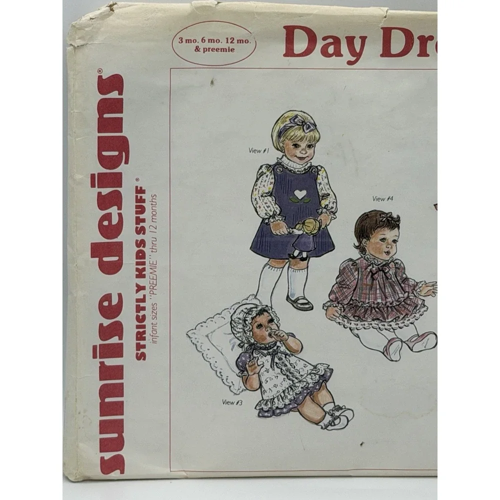Vintage UNCUT Sunrise Designs Day Dreamers 1988 S402 dress jmper pinafore +